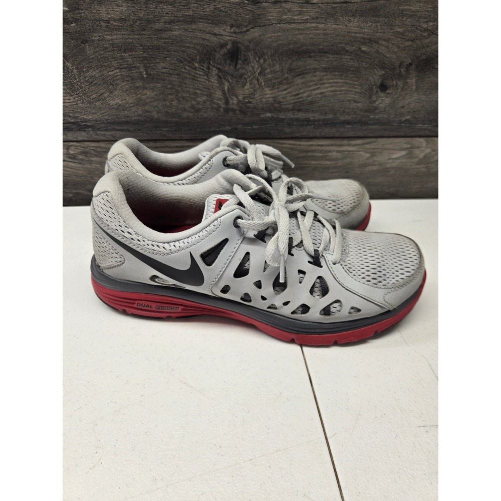 Nike Dual‎ Fusion Run 3 Mens Running Shoes Wolf Grey Red 599541-001 Size 8